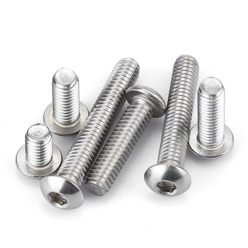 RoyceMart 1/4-20 x 1/2" (25 Pack) Hex Socket Button Head Cap Screws Bolts, Allen Socket Drive, 304 Stainless Steel 18-8, Bright Finish, Full Machine UNC Threads - Image 4